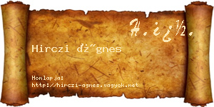 Hirczi Ágnes névjegykártya
