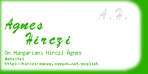 agnes hirczi business card