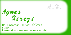 agnes hirczi business card